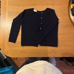 Sezane Navy Blue Button-Up Cardigan